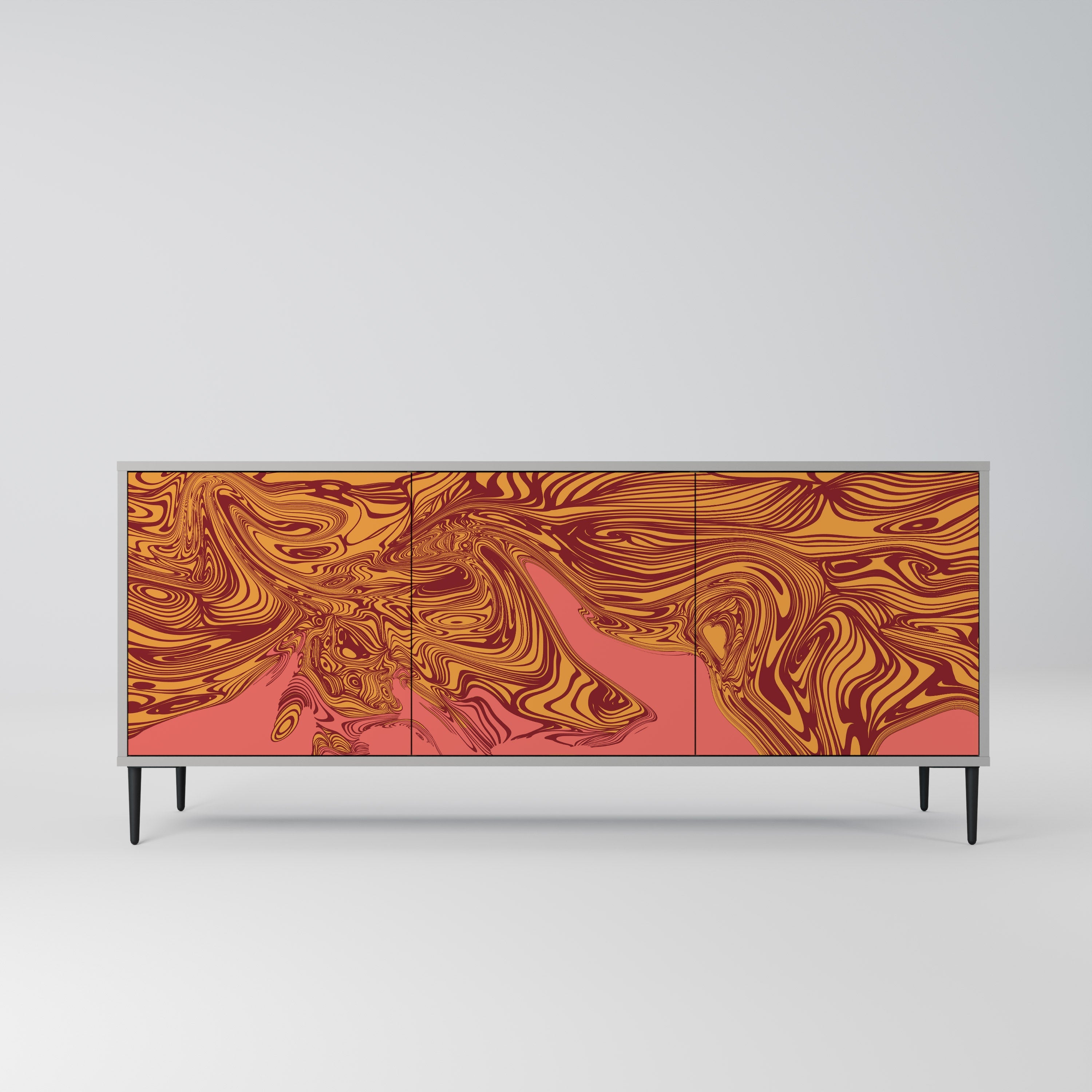 FLOATING THOUGHTS Aparador de 3 Portas em Acabamento Cinzento