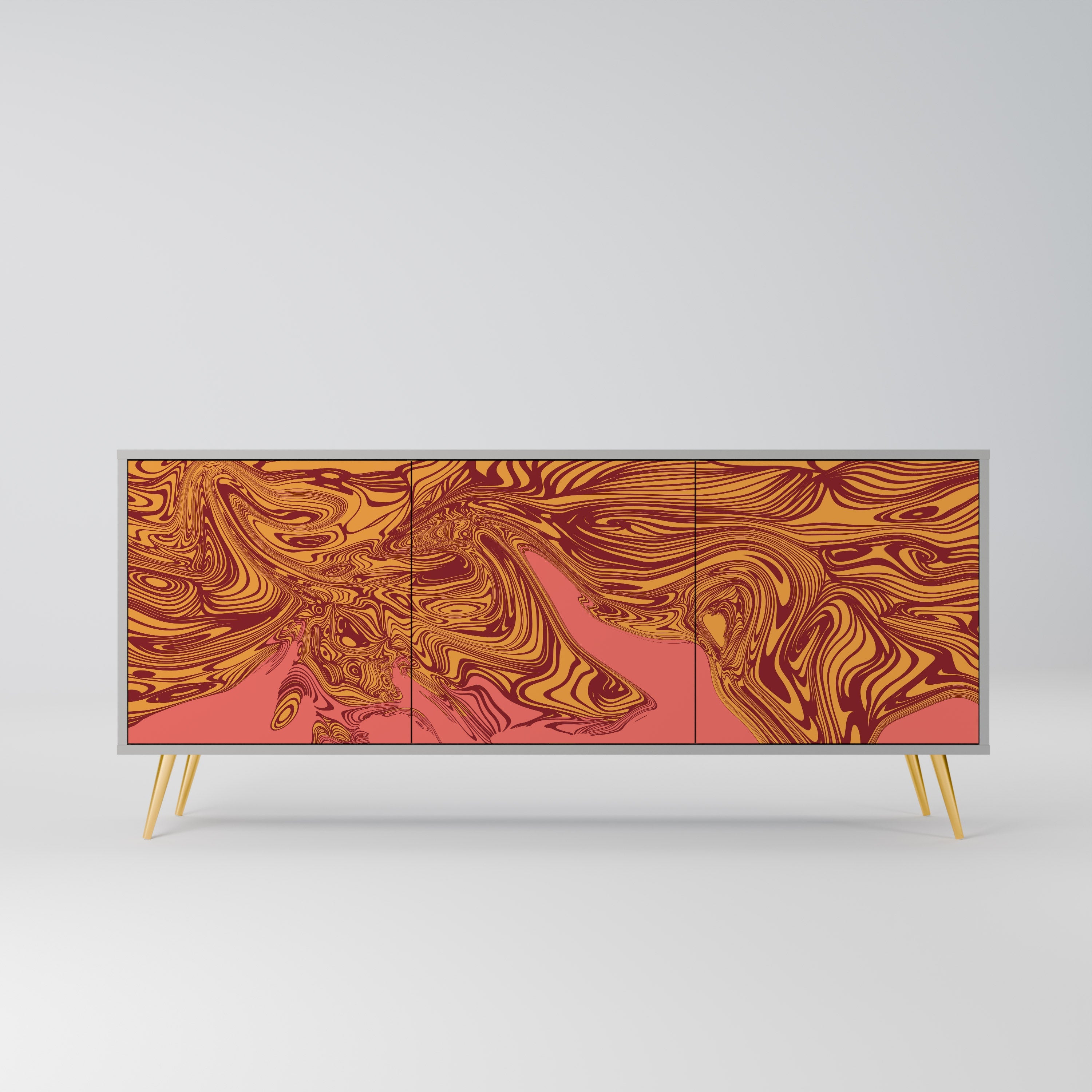 FLOATING THOUGHTS Aparador de 3 Portas em Acabamento Cinzento