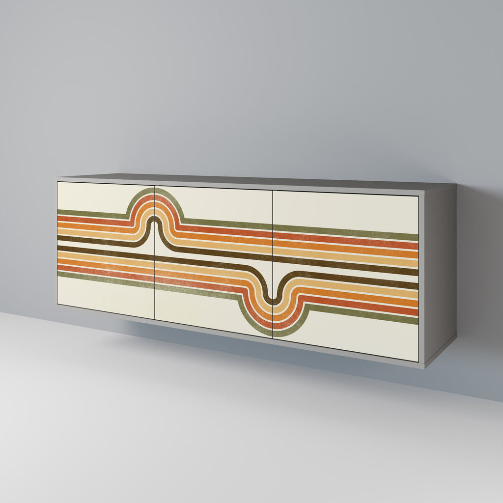 EXCEPTIONAL STREAM 3-Door Sideboard in Grey Finish