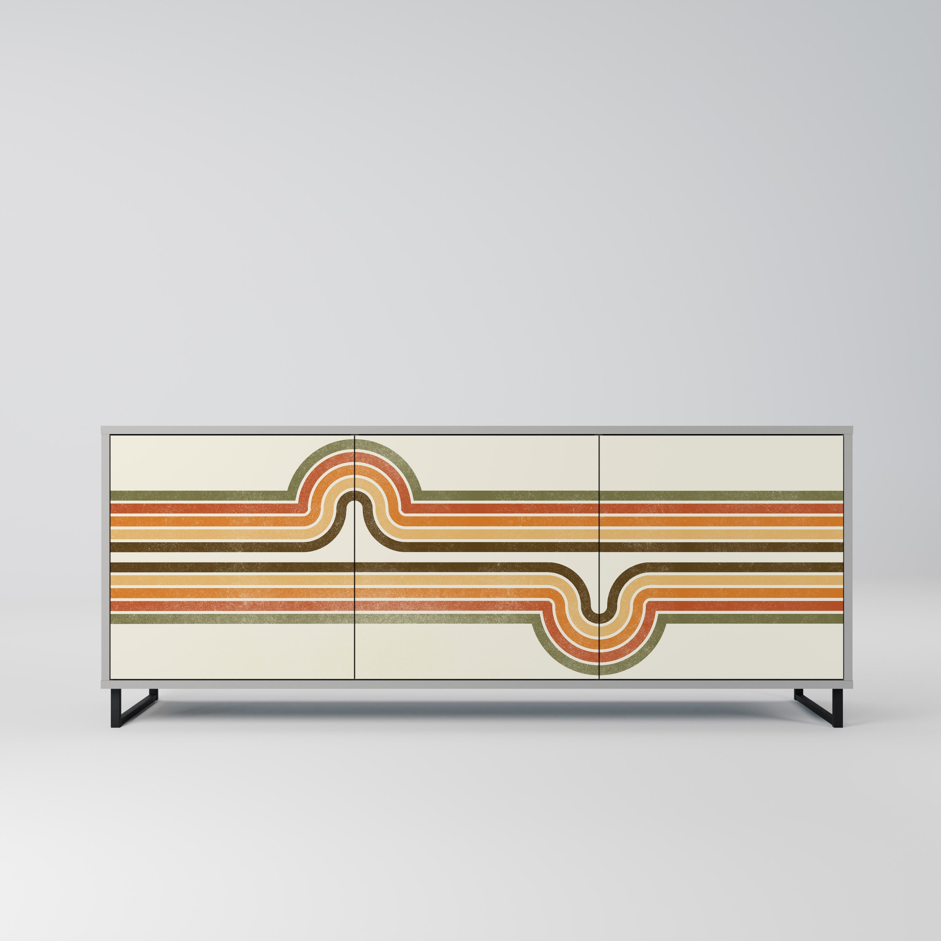 EXCEPTIONAL STREAM Aparador de 3 Portas em Acabamento Cinzento