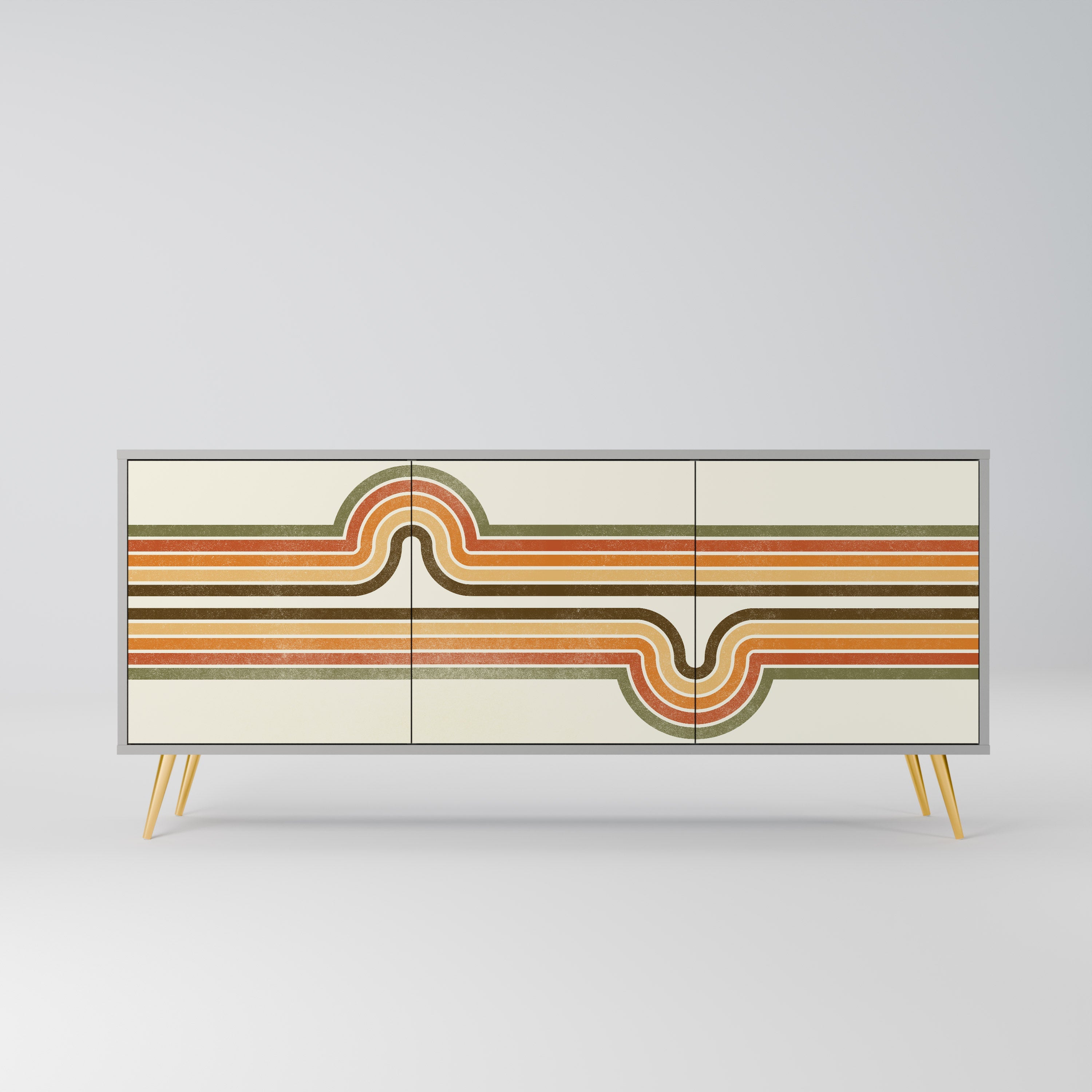 EXCEPTIONAL STREAM Aparador de 3 Portas em Acabamento Cinzento