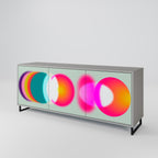 SYMPHONY OF COLORS Aparador de 3 Portas em Acabamento Cinzento