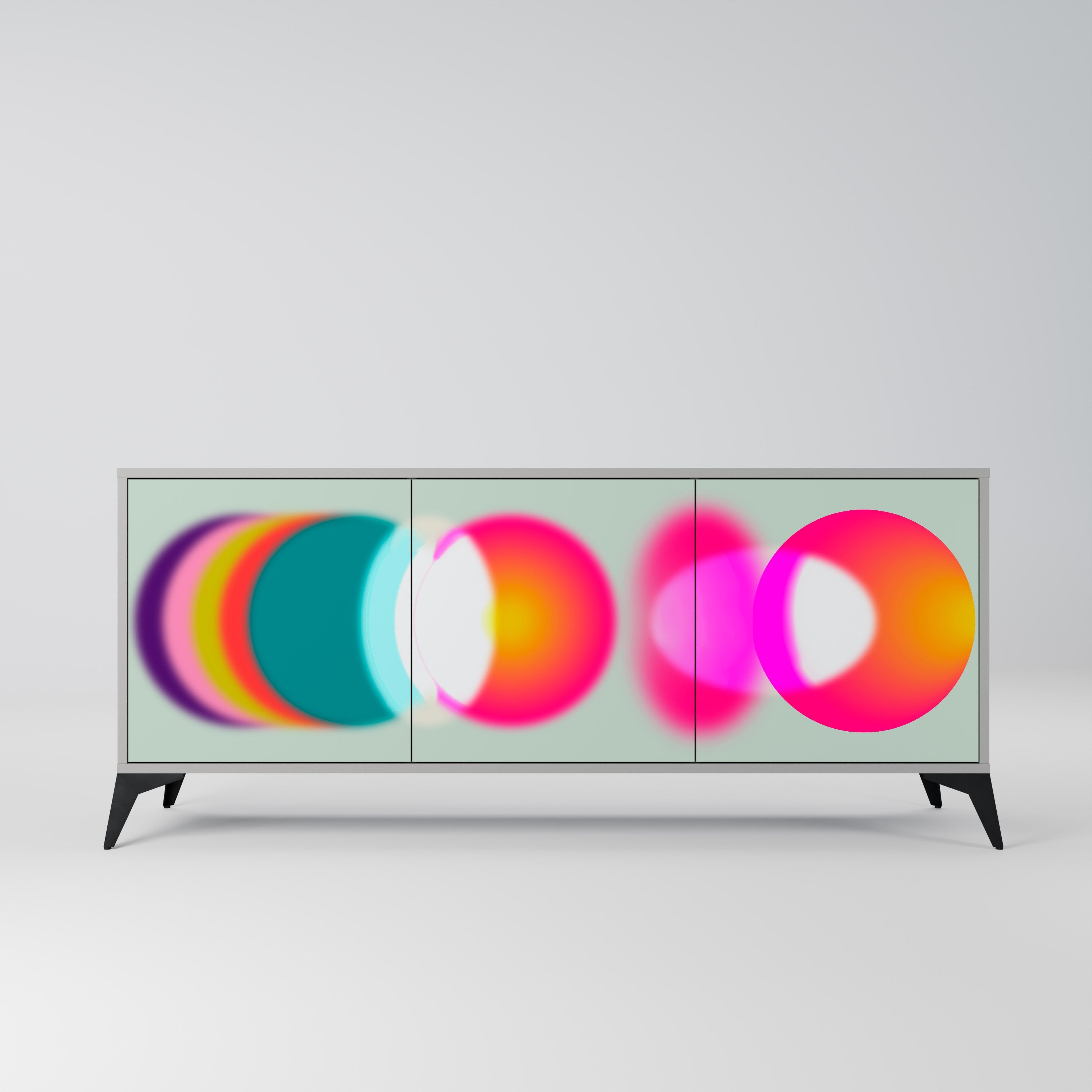 SYMPHONY OF COLORS Aparador de 3 Portas em Acabamento Cinzento