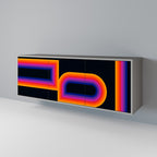 BLINDED BY THE LIGHTS Aparador de 3 Portas em Acabamento Cinzento