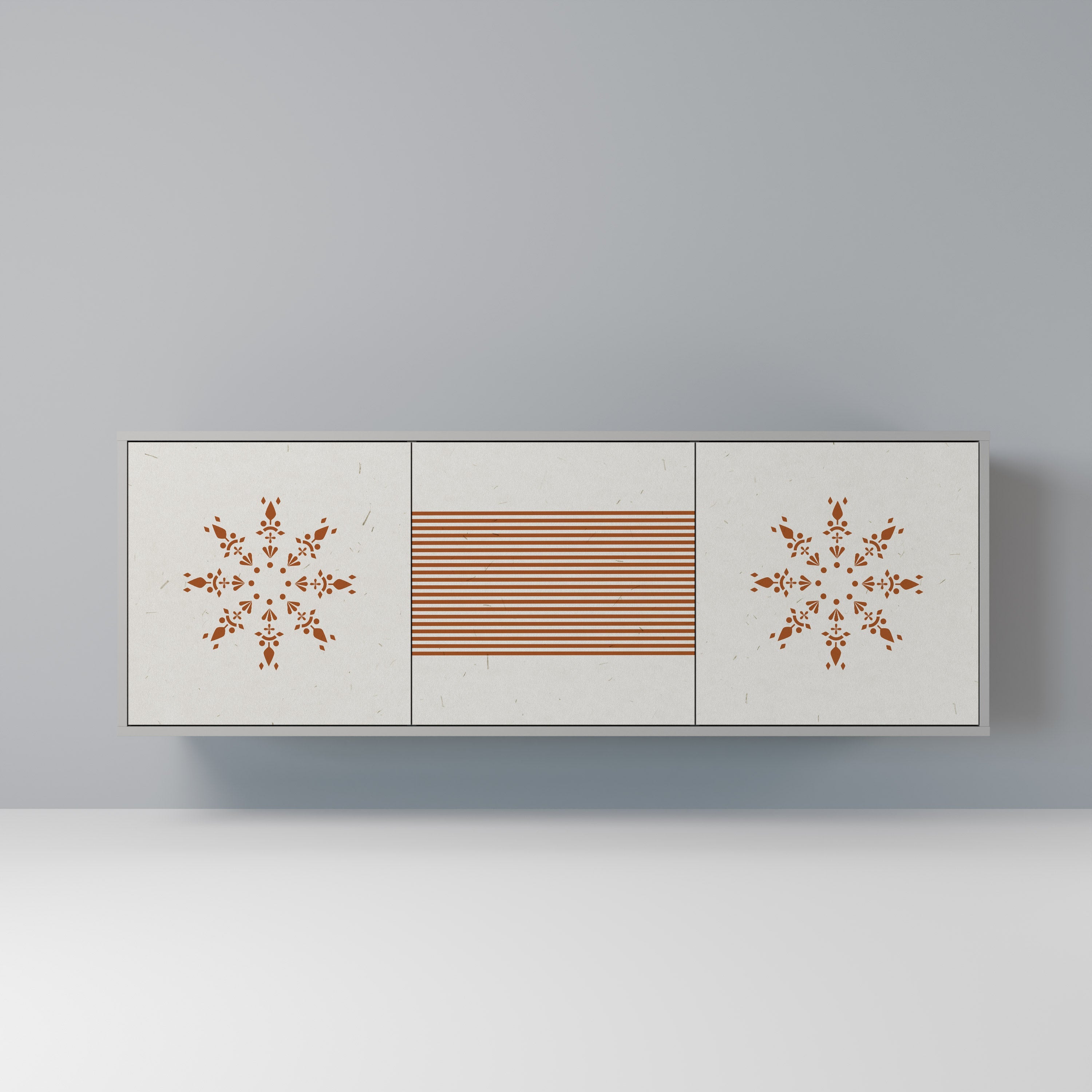 DAILY HARMONY Aparador de 3 Portas em Acabamento Cinzento