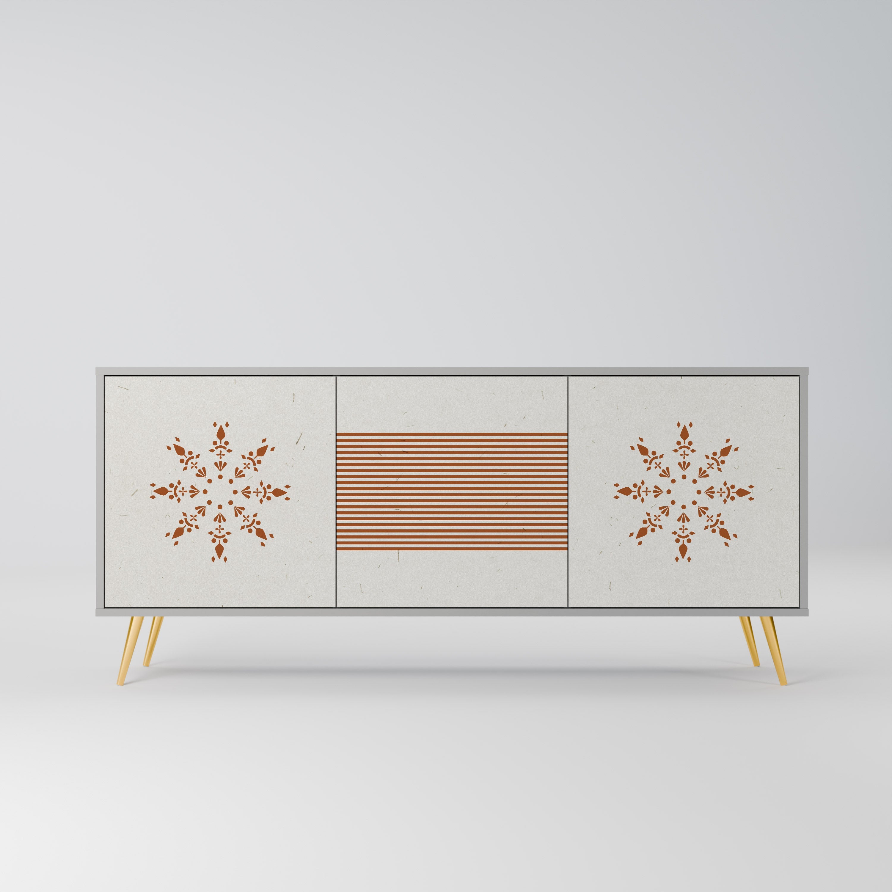 DAILY HARMONY Aparador de 3 Portas em Acabamento Cinzento