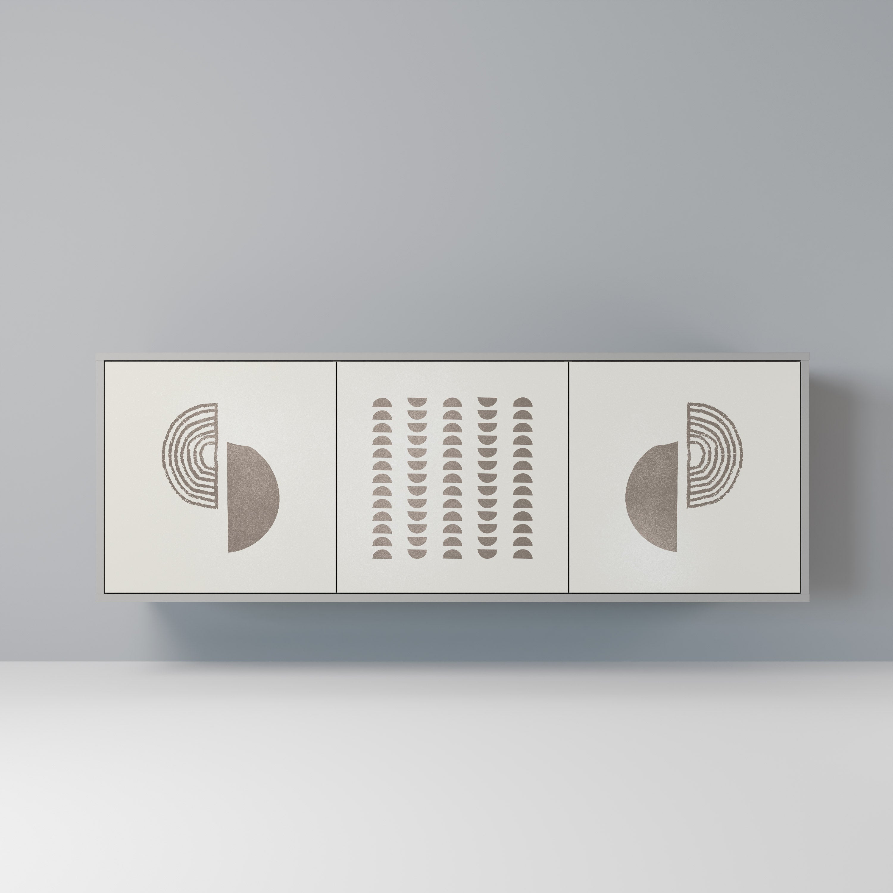 HARMONY ESSENCE Aparador de 3 Portas em Acabamento Cinzento