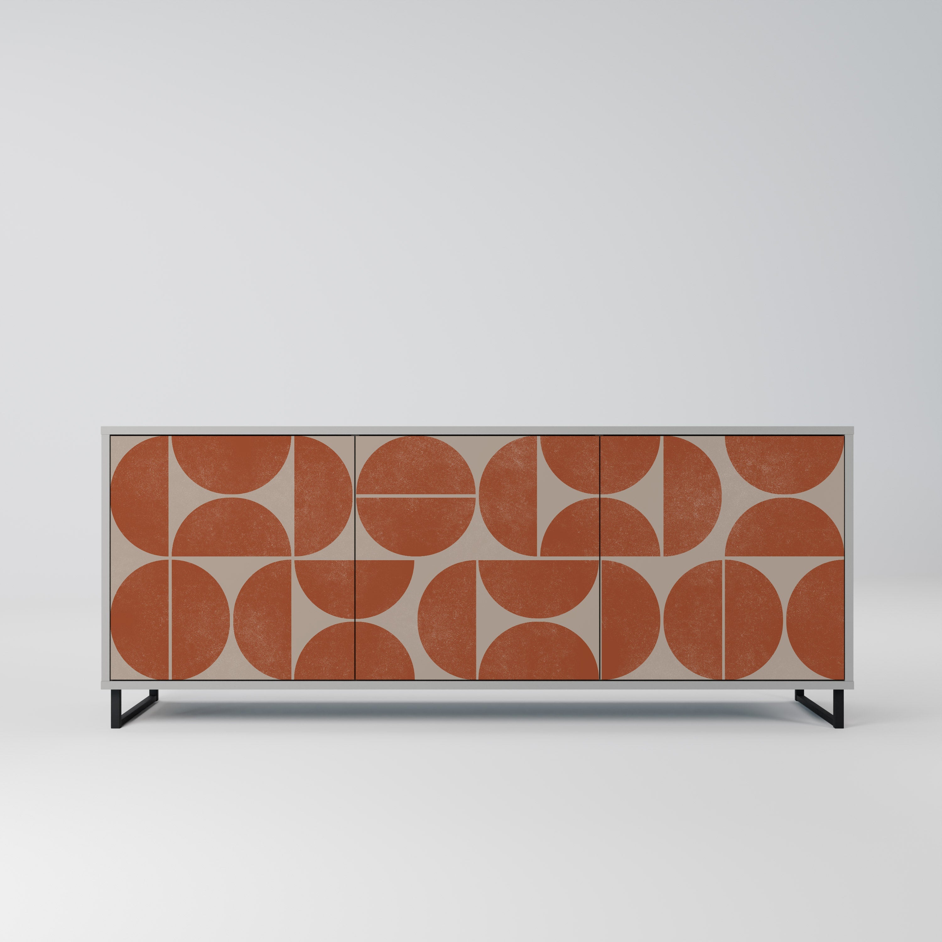 REPETITION COMPULSION 3-Door Sideboard in Grey Finish