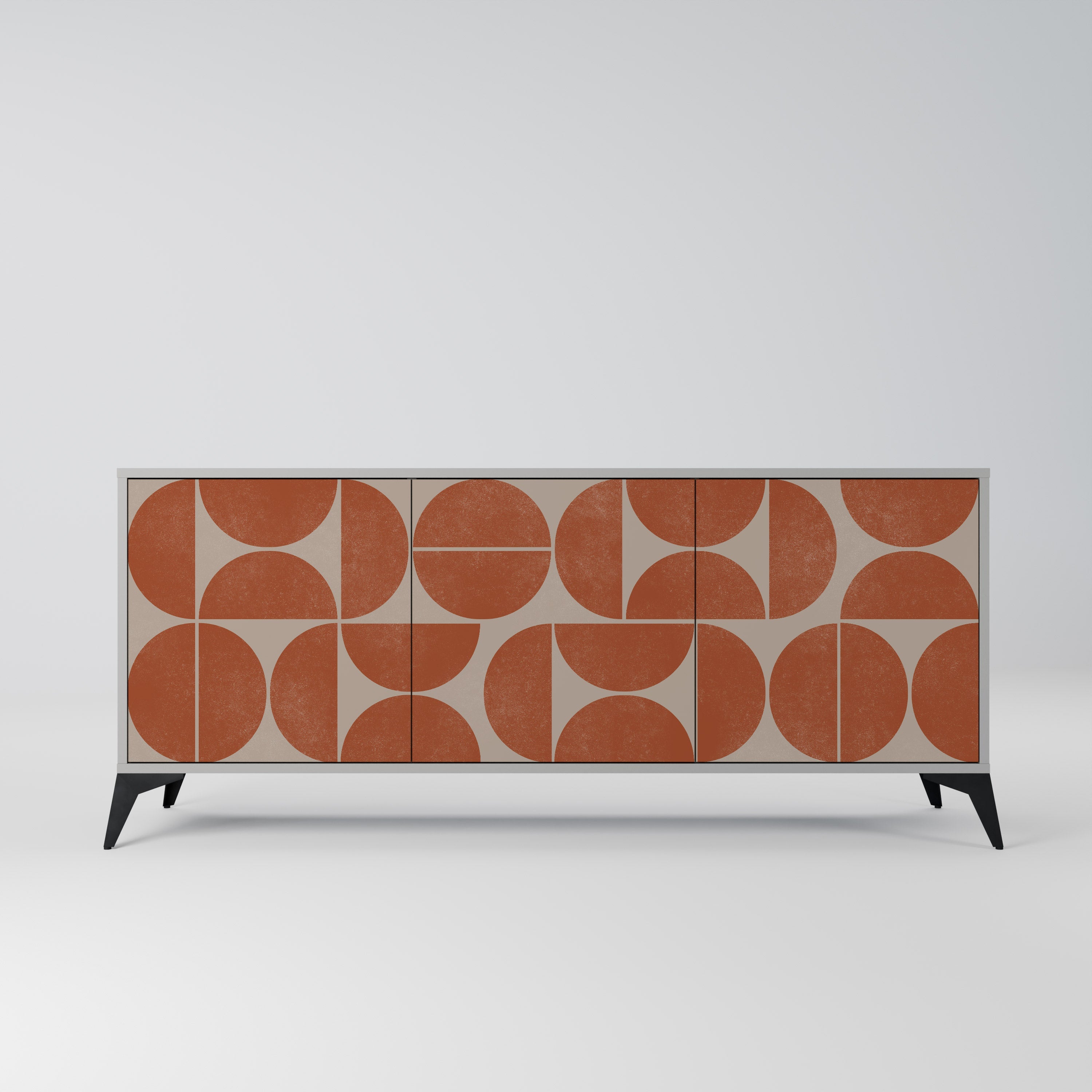 REPETITION COMPULSION 3-Door Sideboard in Grey Finish