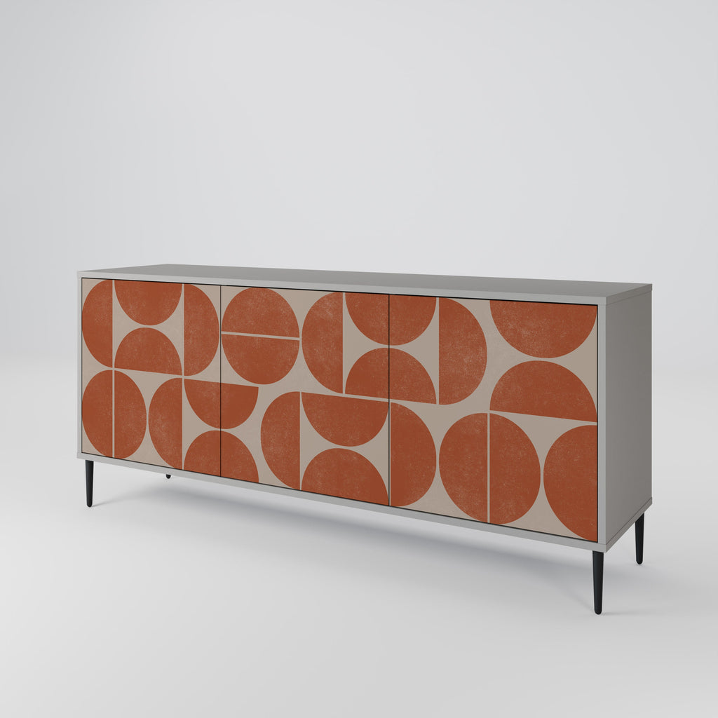 REPETITION COMPULSION 3-Door Sideboard in Grey Finish