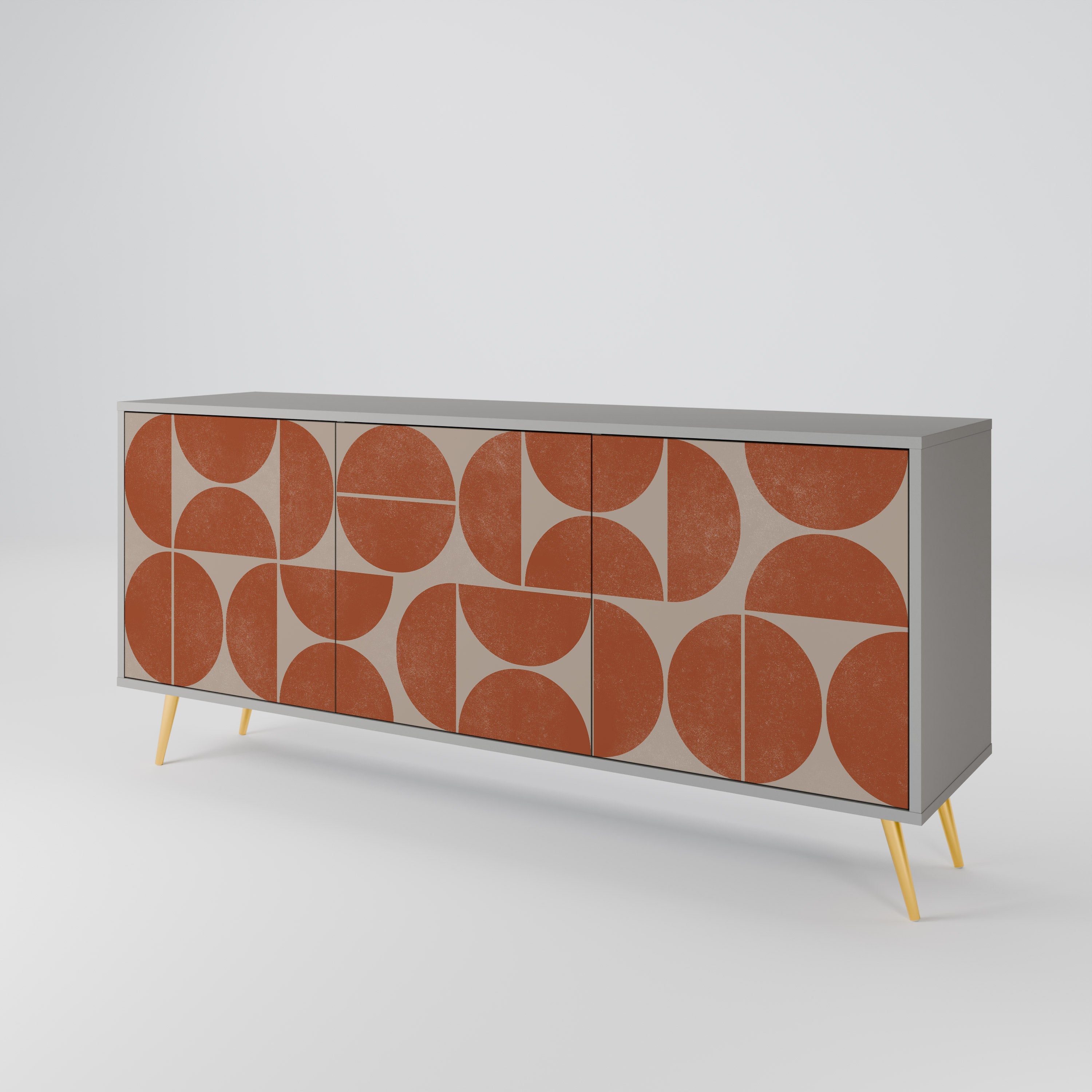 REPETITION COMPULSION 3-Door Sideboard in Grey Finish