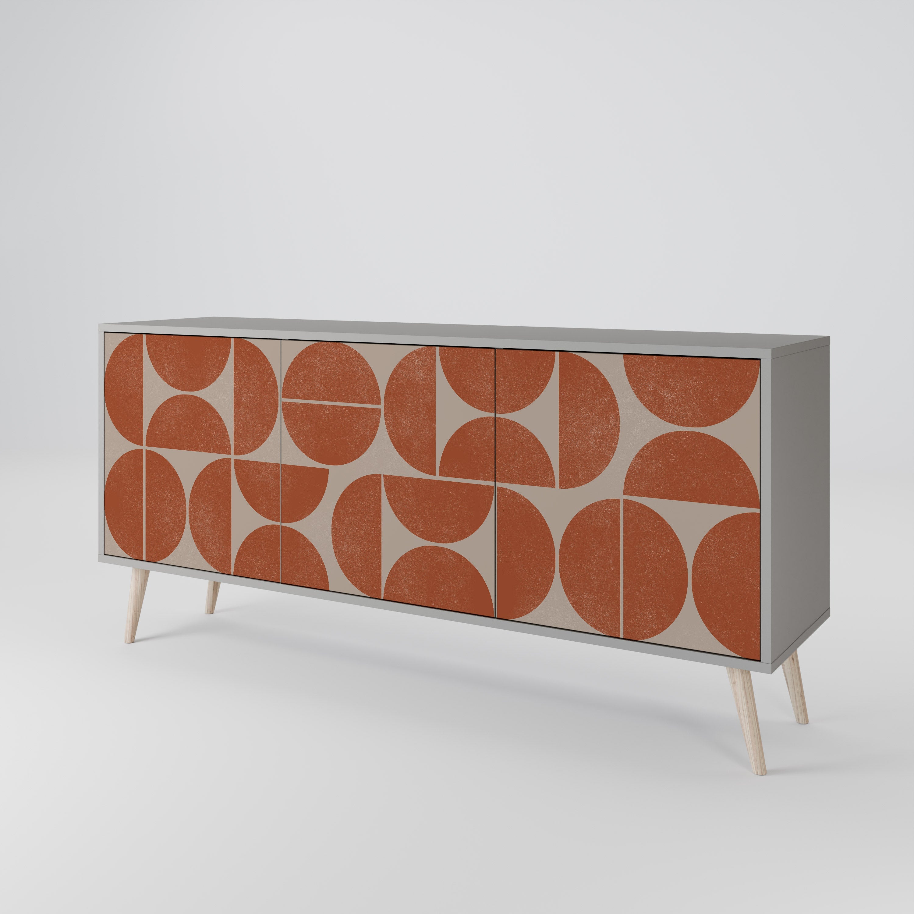 REPETITION COMPULSION 3-Door Sideboard in Grey Finish