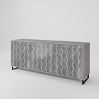 WAVES OF CONCRETE 3-Door Sideboard in Grey Finish