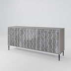 WAVES OF CONCRETE 3-Door Sideboard in Grey Finish