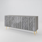 WAVES OF CONCRETE 3-Door Sideboard in Grey Finish