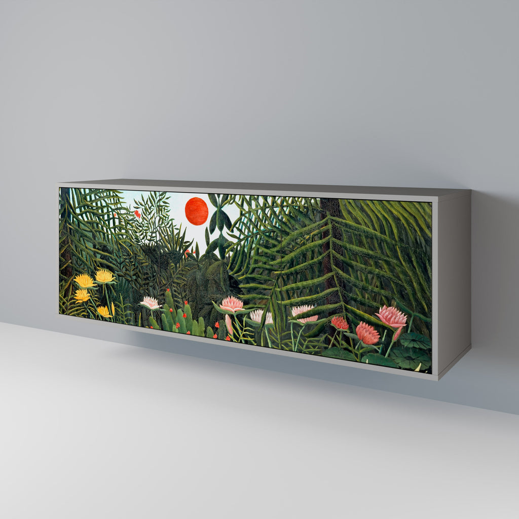 VIRGIN FOREST WITH SUNSET 3-Door Sideboard in Grey Finish