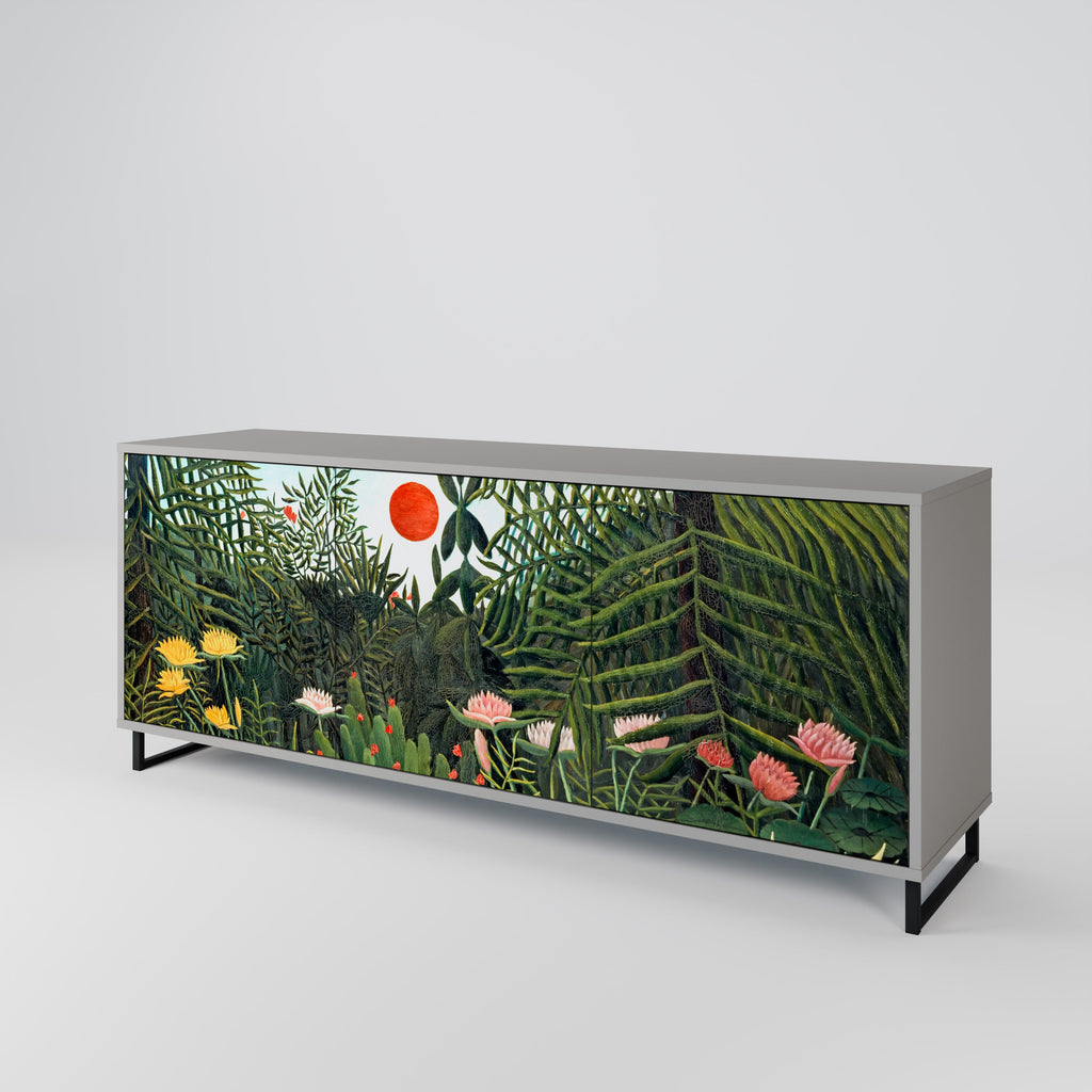 VIRGIN FOREST WITH SUNSET 3-Door Sideboard in Grey Finish