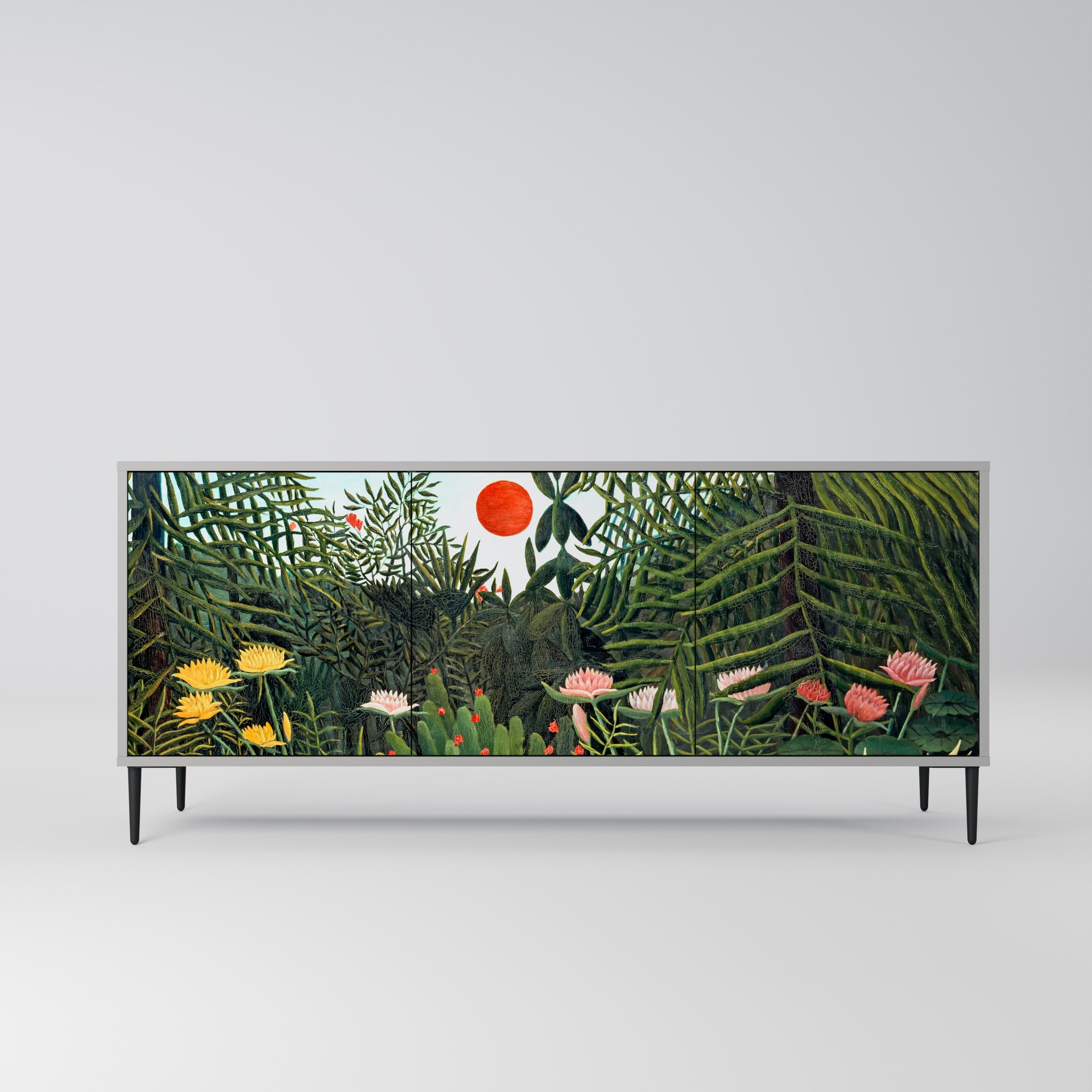 VIRGIN FOREST WITH SUNSET 3-Door Sideboard in Grey Finish