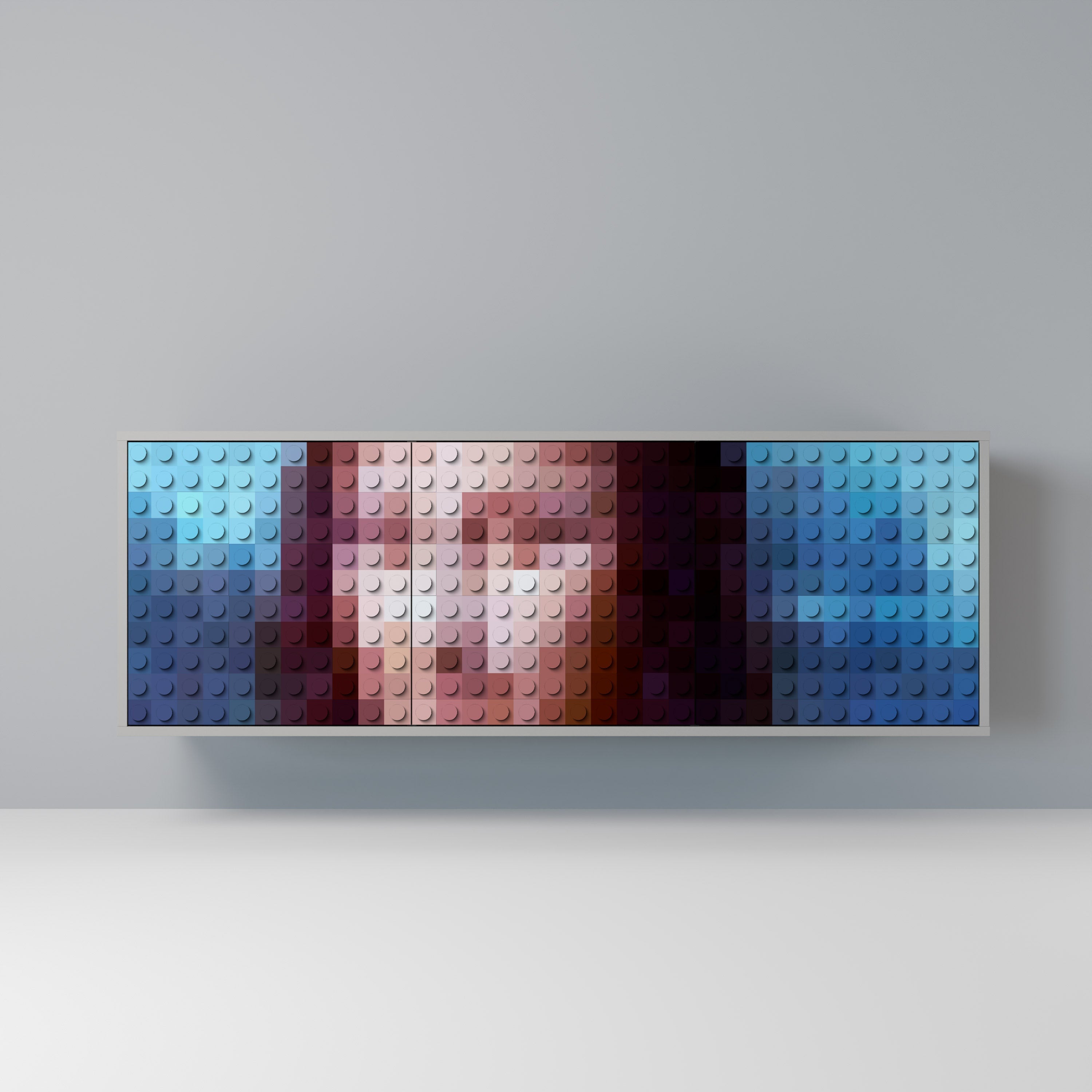 CONSTRUCTIVE ART 3-Door Sideboard in Grey Finish