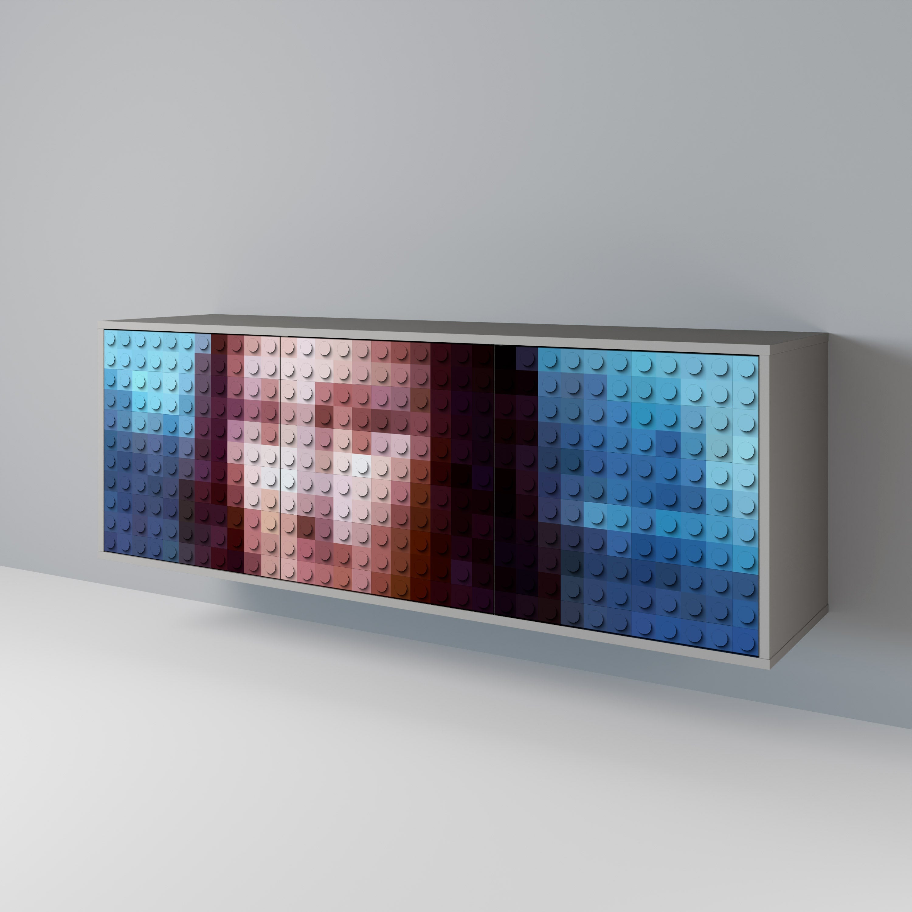 CONSTRUCTIVE ART Aparador de 3 Portas em Acabamento Cinzento