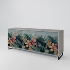HEAVENLY BLOOM 3-Door Sideboard in Grey Finish