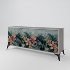 HEAVENLY BLOOM 3-Door Sideboard in Grey Finish