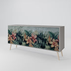 HEAVENLY BLOOM 3-Door Sideboard in Grey Finish