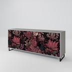 FLORAL WHISPER 3-Door Sideboard in Grey Finish
