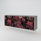 FLORAL WHISPER 3-Door Sideboard in Grey Finish