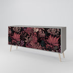 FLORAL WHISPER 3-Door Sideboard in Grey Finish