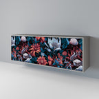 ETHEREAL BLOSSOMS 3-Door Sideboard in Grey Finish