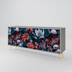 ETHEREAL BLOSSOMS 3-Door Sideboard in Grey Finish