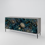 TWILIGHT BLOOM 3-Door Sideboard in Grey Finish