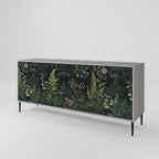 FERN FLOWERS 3-Door Sideboard in Grey Finish