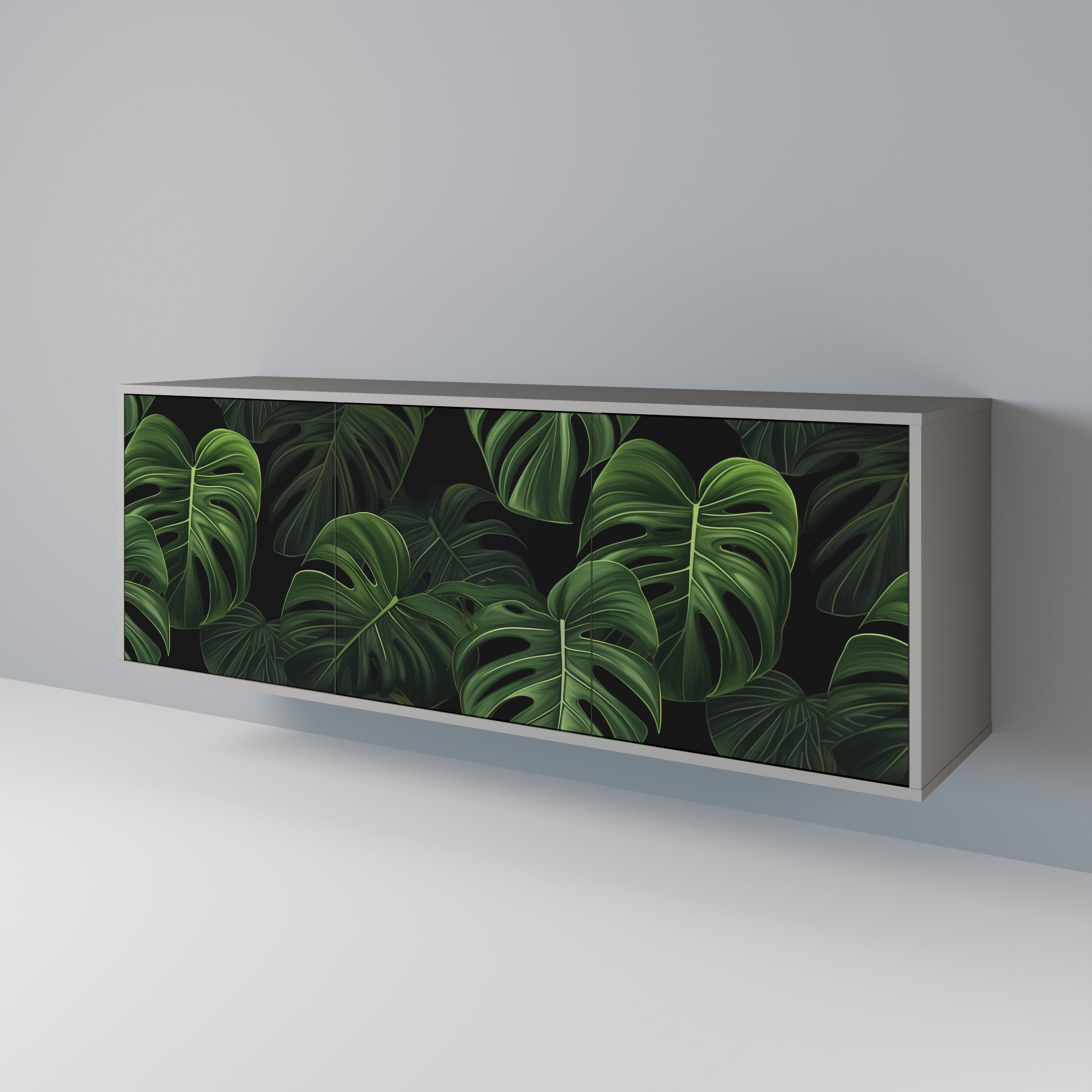 INFINITE MONSTERA 3-Door Sideboard in Grey Finish