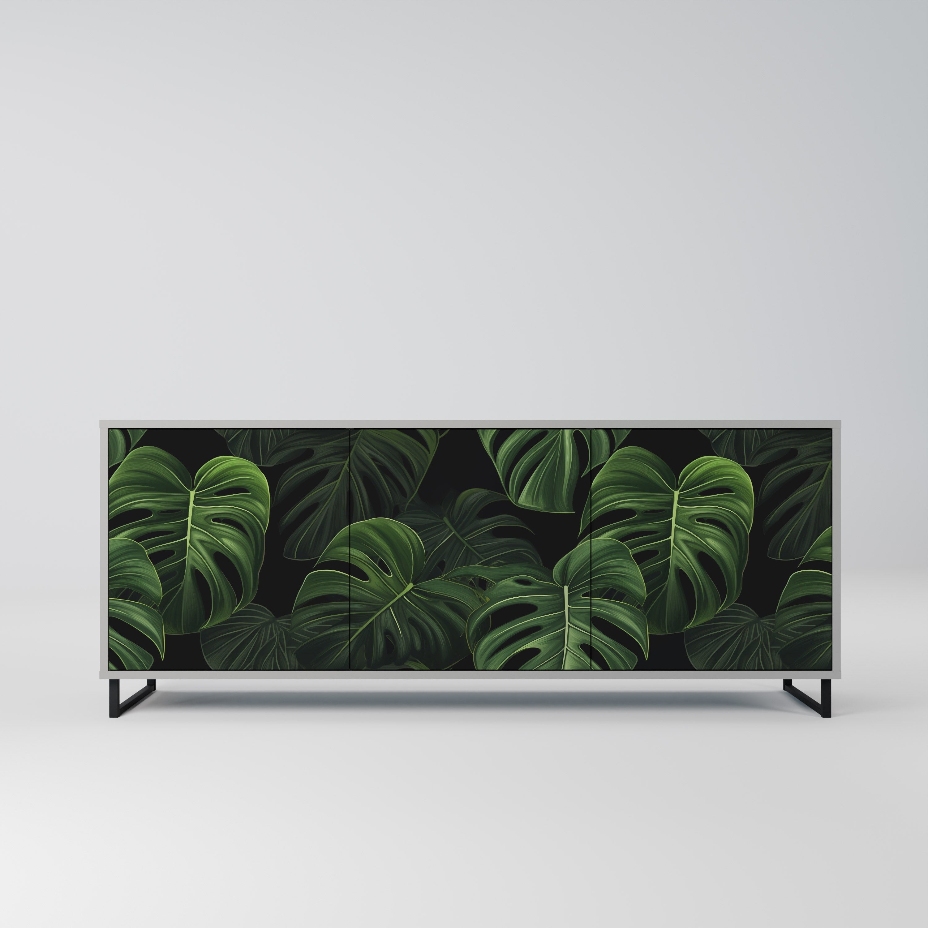 INFINITE MONSTERA 3-Door Sideboard in Grey Finish