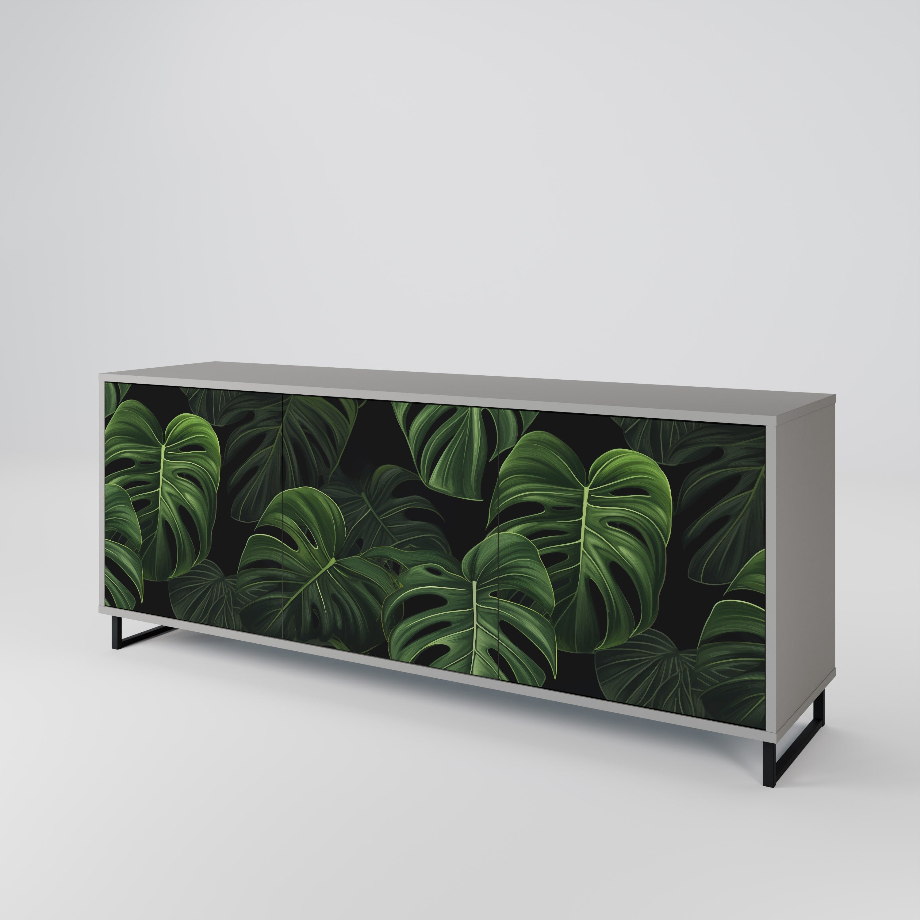 INFINITE MONSTERA 3-Door Sideboard in Grey Finish
