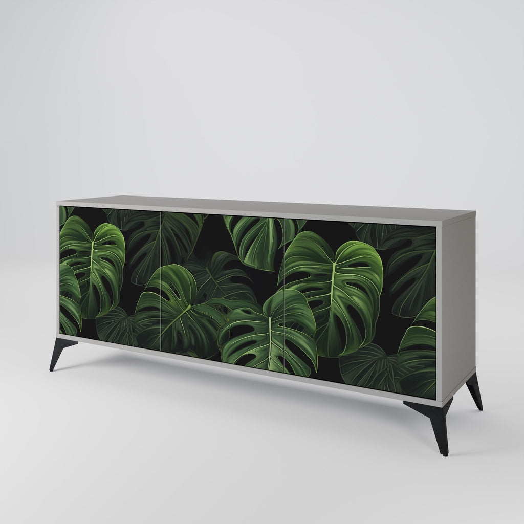 INFINITE MONSTERA 3-Door Sideboard in Grey Finish