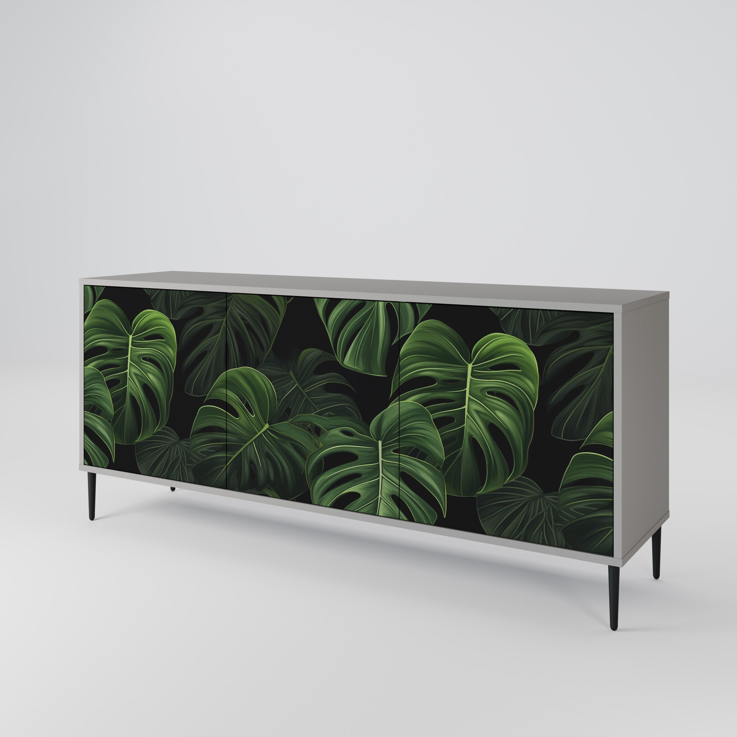 INFINITE MONSTERA 3-Door Sideboard in Grey Finish