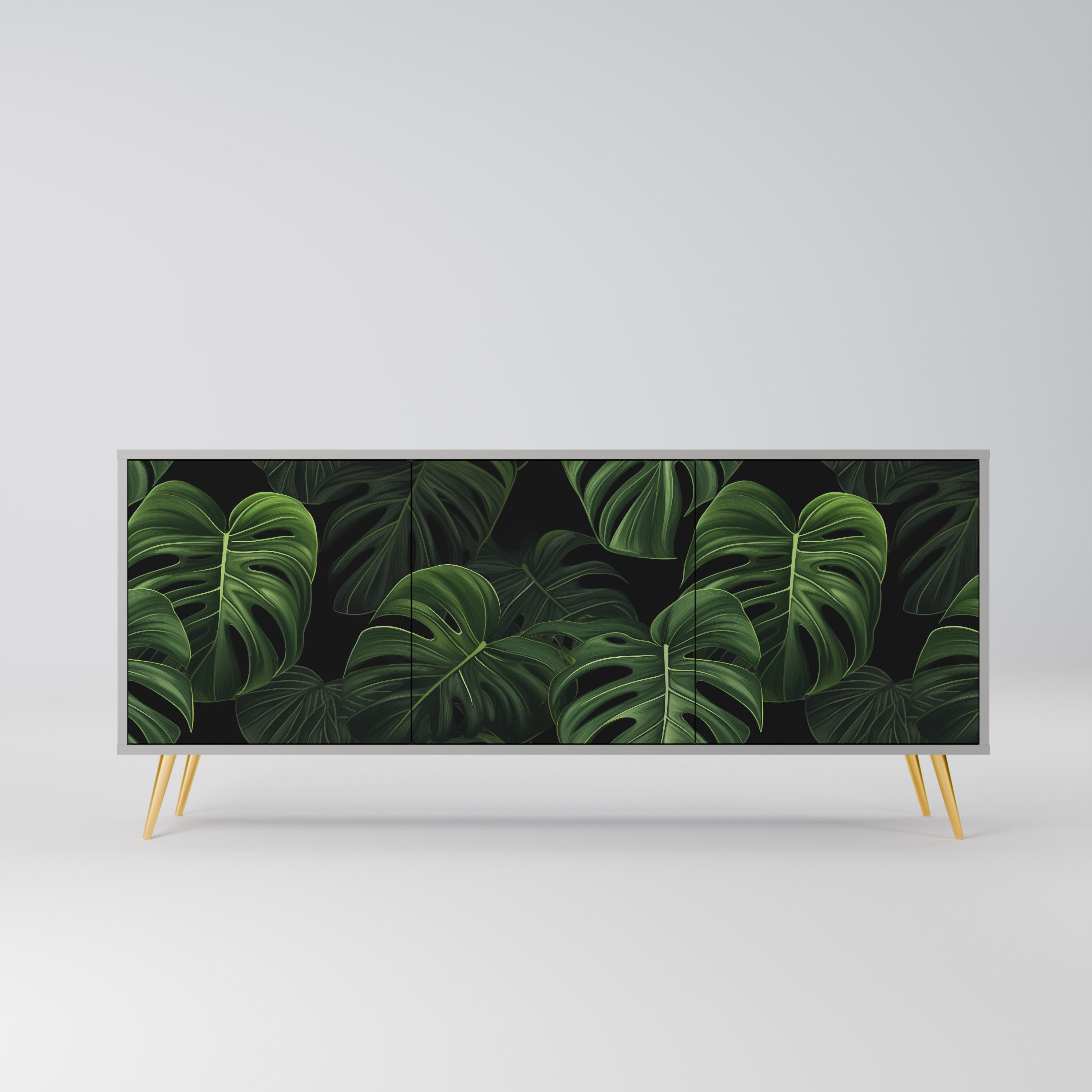 INFINITE MONSTERA 3-Door Sideboard in Grey Finish