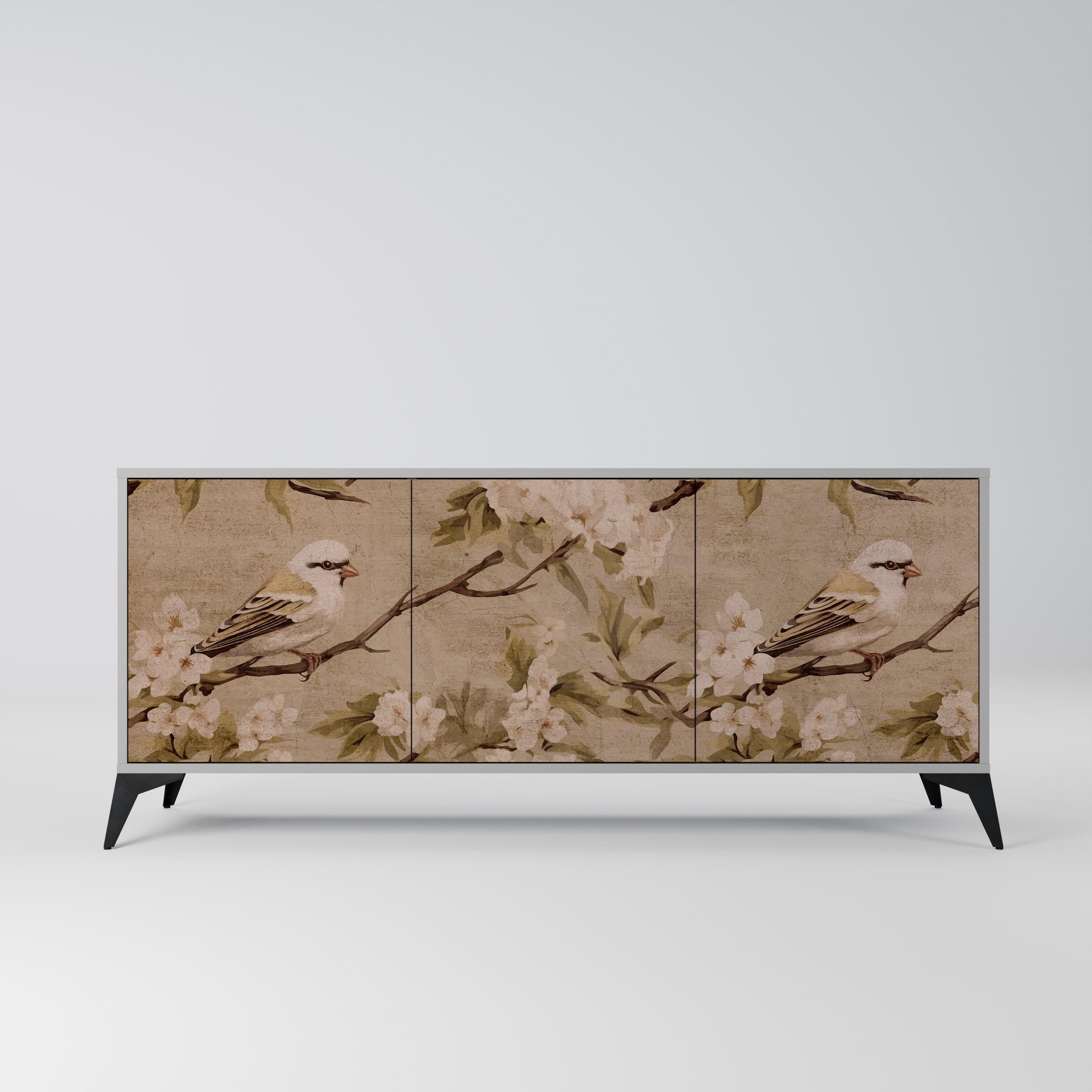 PETAL DISTINGUISH 3-Door Sideboard in Grey Finish