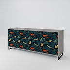 FOWL ORNAMENT 3-Door Sideboard in Grey Finish
