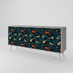 FOWL ORNAMENT 3-Door Sideboard in Grey Finish