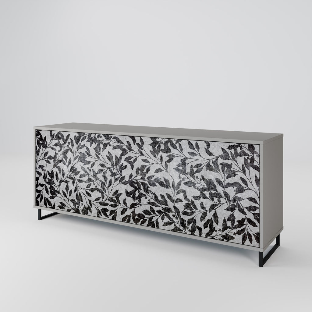 CHARCOAL SPROUT 3-Door Sideboard in Grey Finish