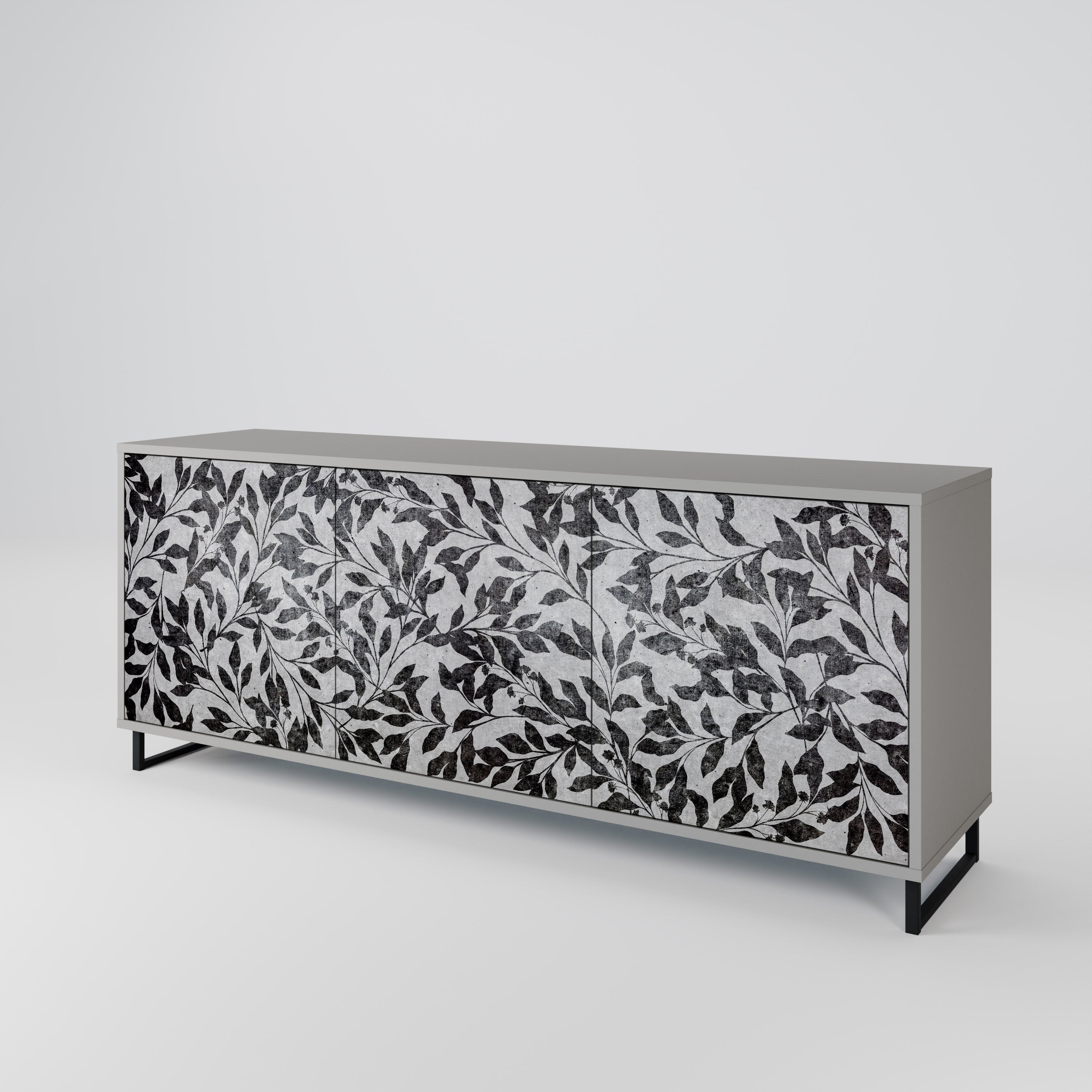 CHARCOAL SPROUT 3-Door Sideboard in Grey Finish