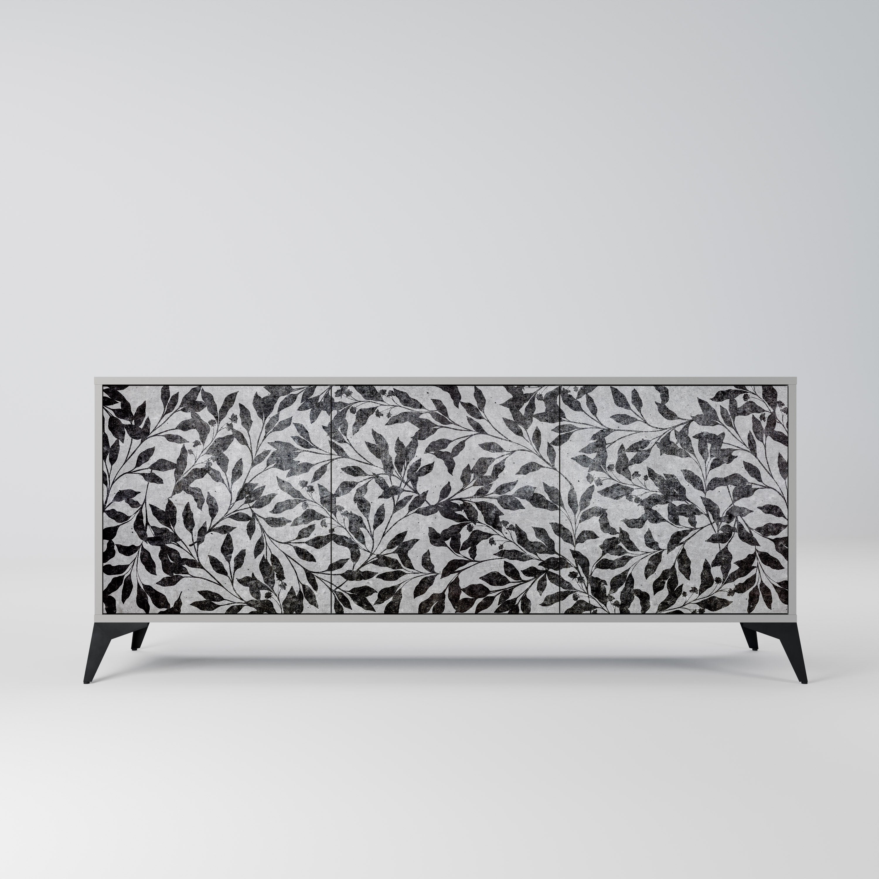 CHARCOAL SPROUT 3-Door Sideboard in Grey Finish