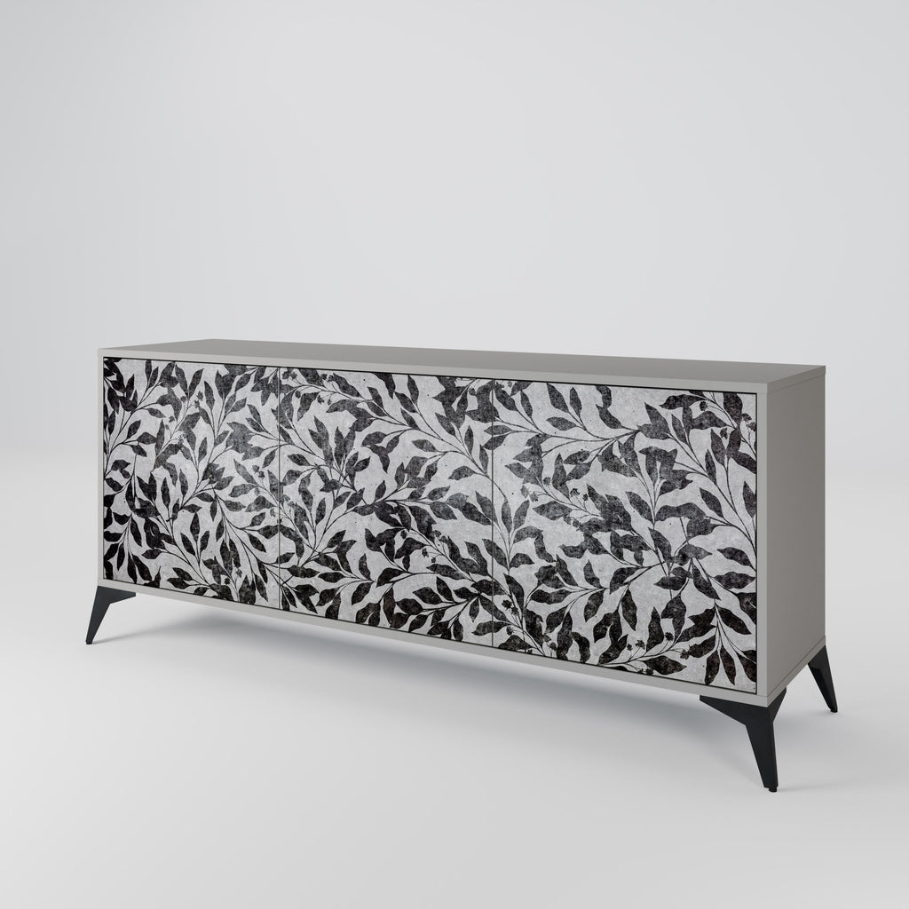 CHARCOAL SPROUT 3-Door Sideboard in Grey Finish