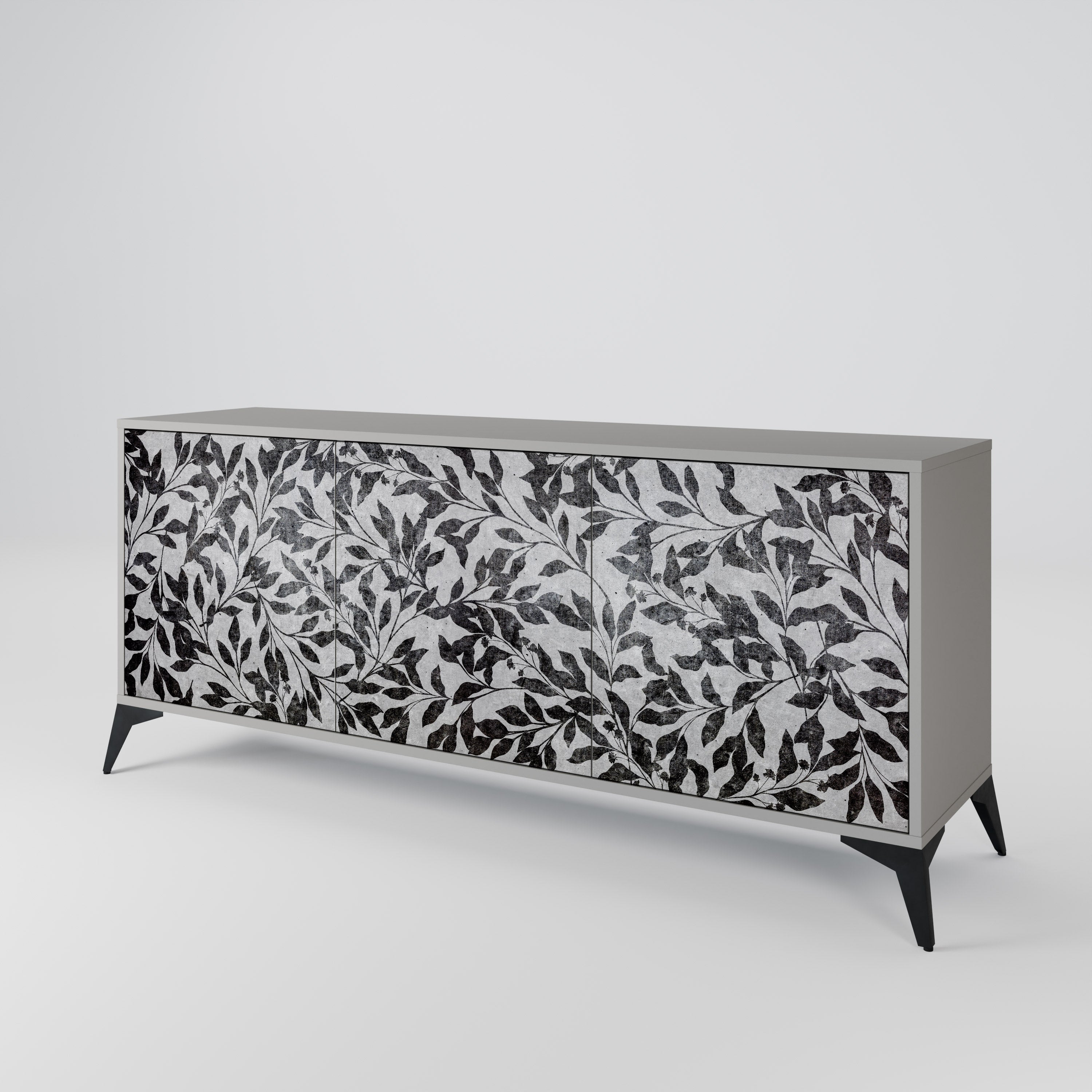 CHARCOAL SPROUT 3-Door Sideboard in Grey Finish