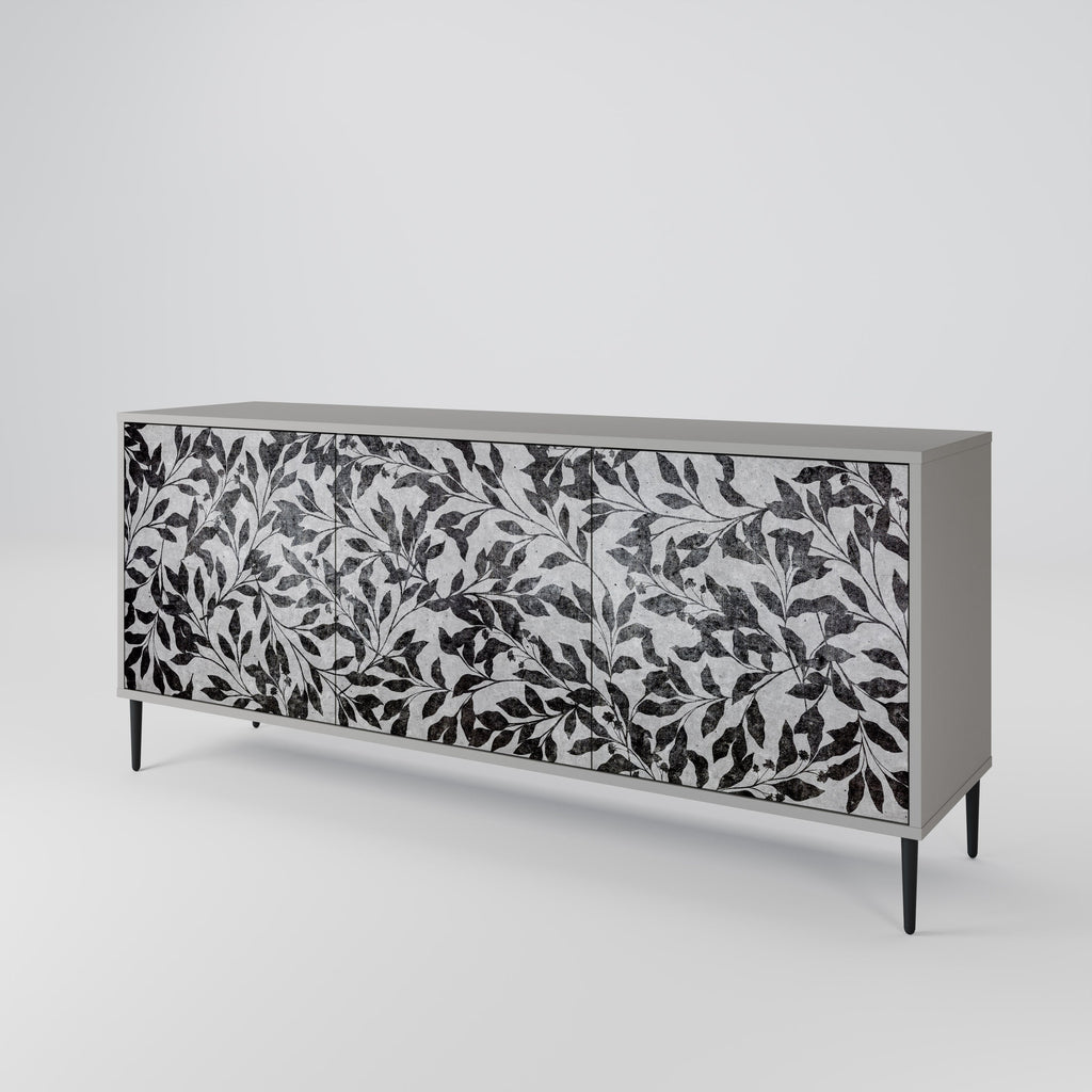 CHARCOAL SPROUT 3-Door Sideboard in Grey Finish