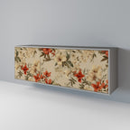 BLOOMING HARMONY 3-Door Sideboard in Grey Finish